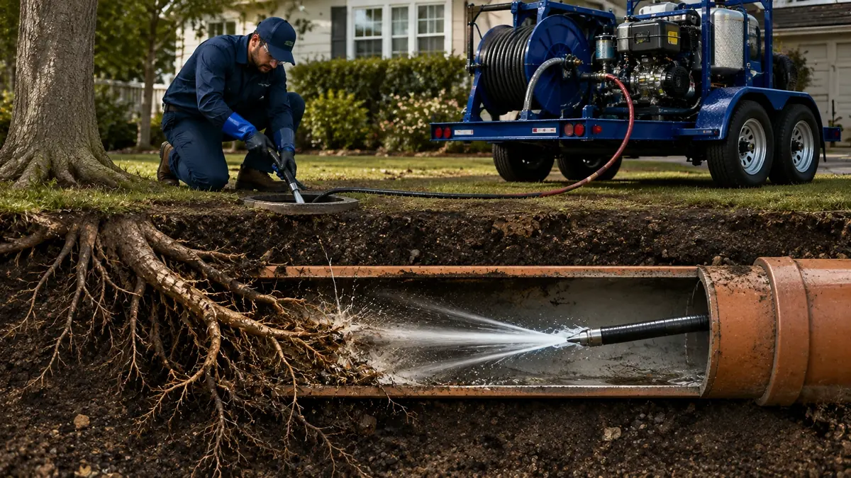 Tree Root Removal with Hydro Jetting in Creston